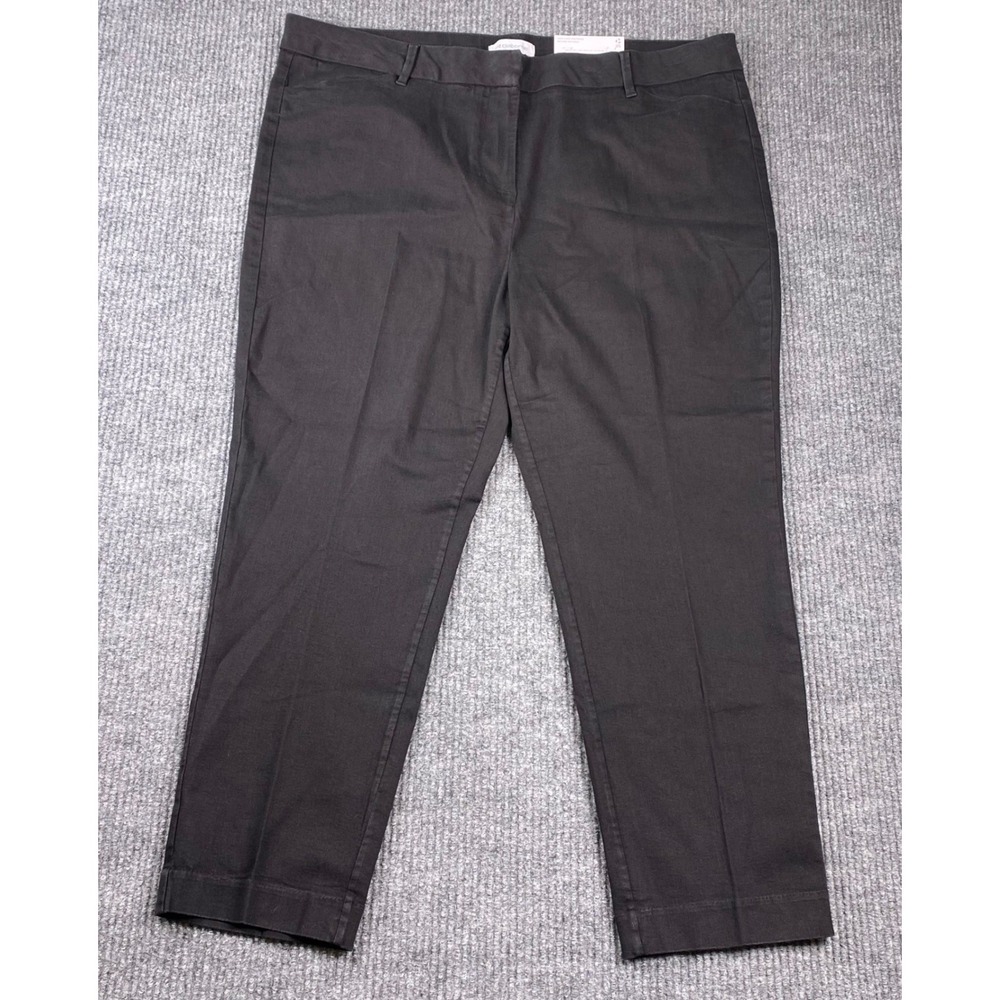 Liz Claiborne Emma Slim Leg Ankle Pants Womens 18 Black Mid Rise Workwear NEW